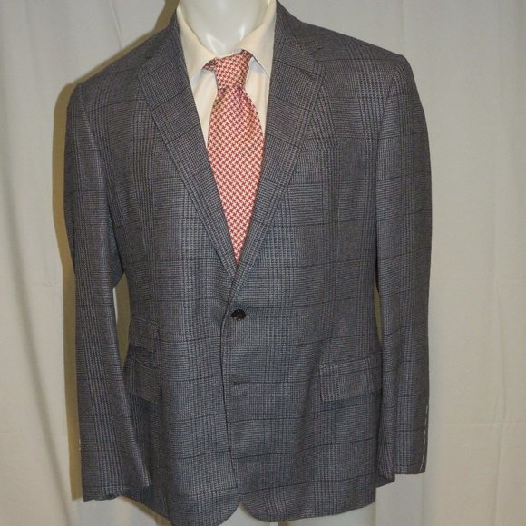 Ralph Lauren Purple Label Kent Linen Blend Glen Plaid Sport Coat 44R NWT $2995 - Picture 2 of 11